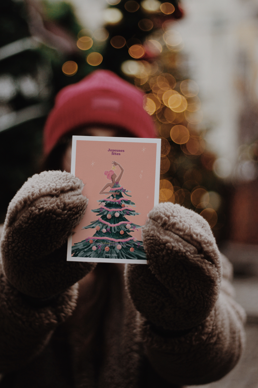 Carte voeux Joyeuses Fetes